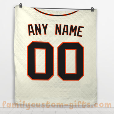 Custom Premium Quilt Blanket San Francisco Jersey Baseball Personalized Quilt Gifts for Her & Him